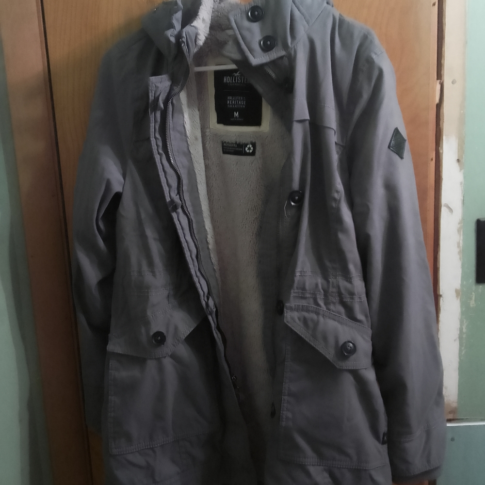Hollister Men's Charcoal Field Jacket Size Medium (21" X 33" - Picture 8 of 13